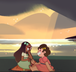 modern-hiccup:Connie and her cute date mateBackground found here 
