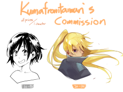 kumafromtaiwan:   Kuma’s Commissions is open again! Thank