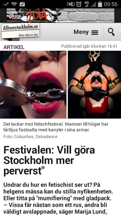 “the fetish festival”  “we want to make Stockholm more perverted”  I love my country