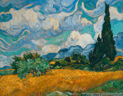 rexisky:  Wheat Field and Cypress Trees by Vicent Van Gogh, Motion