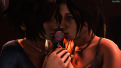 Cute girls sharing a lollipopClick Picture for Full ResolutionNote: