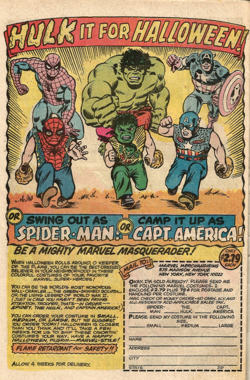 Marvel Comics Ad from The Son of Satan No.1 (Marvel, 1975). From Oxfam in Nottingham.
