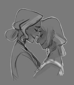 doofyarts: older korrasami sketch   <3 <3 <3