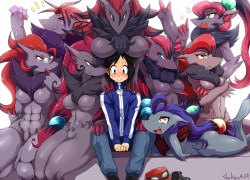 skykain:  Zoroark Harem If you play too much Pokemon-Amie you