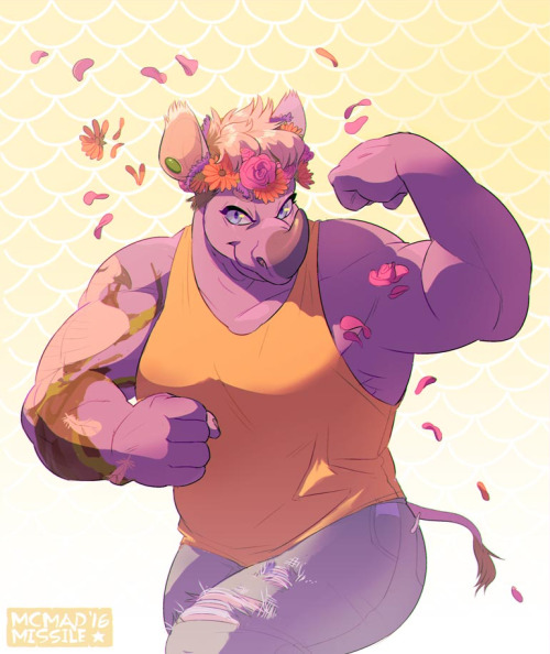 devilishdoe:  mcmadmissile:  Lovely rhino gal for @thatcheesysoda!  @ravvitas