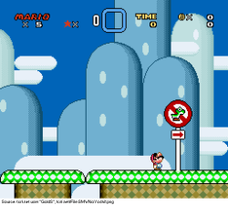 suppermariobroth:  Unused level intro featuring a “No Yoshi”