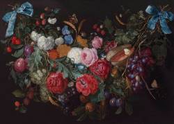 arthistoryfloral:  A Swag of Flowers, Jacob van Walscapelle,