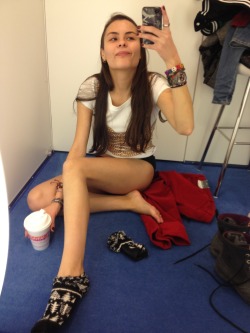 ulianami-blog:  Be ridiculous and take photo in the changing room with cup of coffee. Weh |2012|