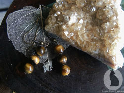 mysticxmoon: Tigers eye dangle earrings//Mystic Moon Emporium