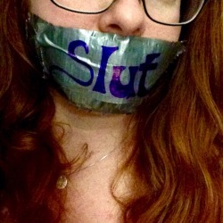 manic-pixie-girl:  I haven’t worn a tape gag in so long. I