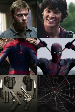 cat-n-claw: Spiderman!Sam and Deadpool!Lucifer AU In which the