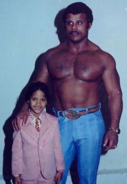 historicaltimes:  Dwayne “The Rock” Johnson and his father