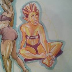 Drawing at Dr. Sketchy’s! Thanks Portia! #art #drawing