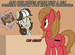 askpun:  That’s Lovelace, the Ponyville chocolatier! Chocolate