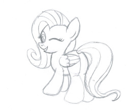 drawponies:  Fluttershy giving you a cute wink.  Can you resist!?