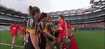 Even the pre-match handshake is war in camogie.
