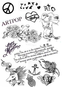 gagafanbasedotcom:    All of Lady Gaga’s tattoos throughout