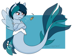 cadetredshirt: Delta Vee as a merpony! With that, the primarily