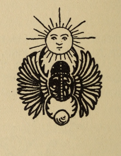 nemfrog:A winged bug clutches the sun and the moon. La lámpara