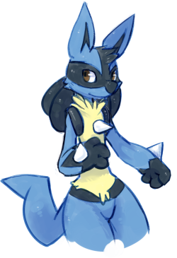 dan-rowbell:  Heres a lucario for dewwydarts because of the gift