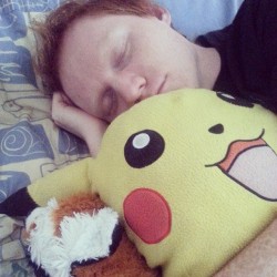 Graham, Pika-baby, and Marco sleeping in.