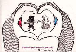 I made another Ruby and Sapphire drawing for Inktober today and