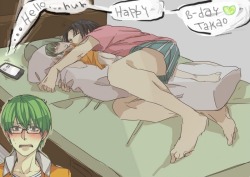 Happy birth day, you bastard  sours art takao: x art midorima: 