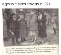thattallnerdybean:[clutches my pearls] Trans people in 1921?!??!