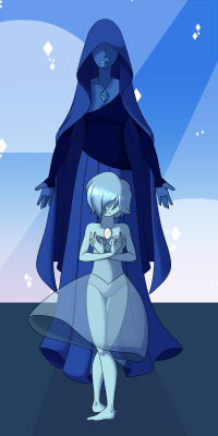 rainbowdrools:  Her Daimond, her Pearl   Blue Diamond with her