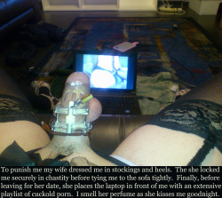 cuckoldwebcams:  Wife dressed me in stockings and heels. 