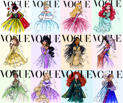 haydenwilliamsillustrations:  Disney Divas for Vogue by Hayden