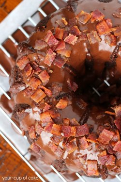 fullcravings:  Chocolate Bacon Bundt Cake