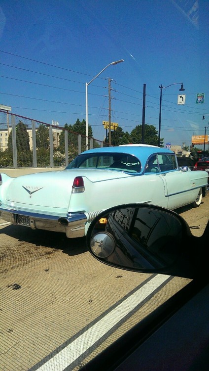 Pretty blue Cadillac.