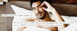 faefever:  Godfrey Gao   according to tumblr tags [insp]Tags
