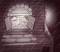 ponypotatoes:A rainy rainy night by the candle light =3