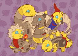 shibara:  Group of chibi Dinobots commished by Cheriks in dA.