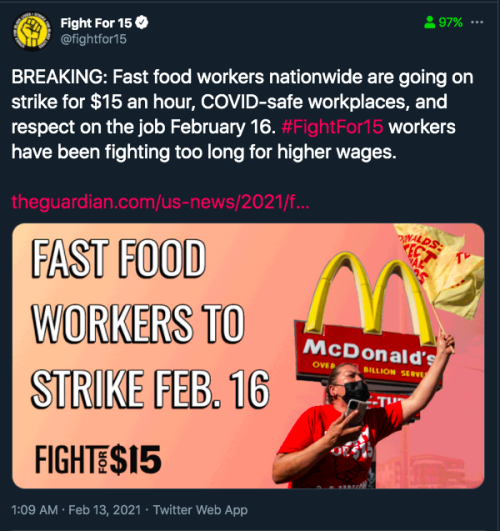 sonicrainbooms:Hey, Americans! Support fast food workers, don’t