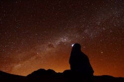 pearlkillers:  The lights of La Paz over 100 miles away are still