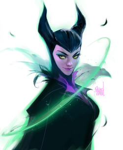 rossdraws:Drawing Maleficent for this week’s Halloween themed