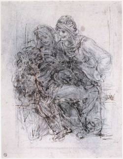 leonardodavinci-art:  Study of St Anne, Mary and the Christ Child,