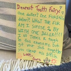 Just found @officialsarajay  letter to the tooth fairy …