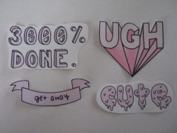 90schickdotcom:  sassy pink stickers 2 set of 4 by SassyStickers