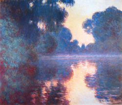dappledwithshadow:  Misty Morning on the Seine in Blue, Claude