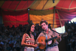 bobdylan-n-jonimitchell:  Joan Baez with Bob Dylan in concert,