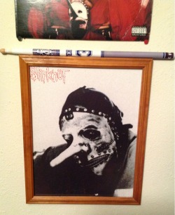 Some closer shots of my Chris Fehn framed photo, Chris Fehn drumstick