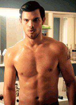 famousmeat:Taylor Lautner shirtless & wet in a towel on BBC