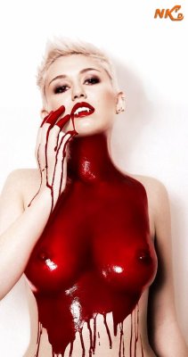 scottssfakes:  For the love of Satan please tell me she wasnâ€™t sucking on a dickâ€¦ Happy Halloween! (more Miley Cyrus fakes here)