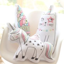 curatepop:  (via Unicorn Motif Cat Ice Cream Pillow - Unicorn