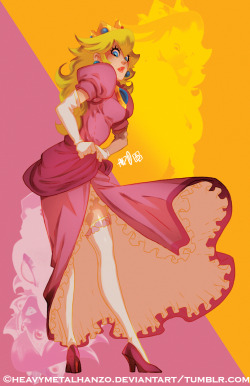 pantyhosedcharacters:  Princess Peach - Super Mario Fanart by: