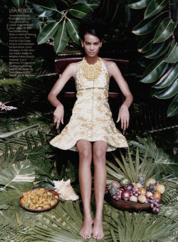 lovelostfashionfound:  Liya Kebede - American Vogue June 2003